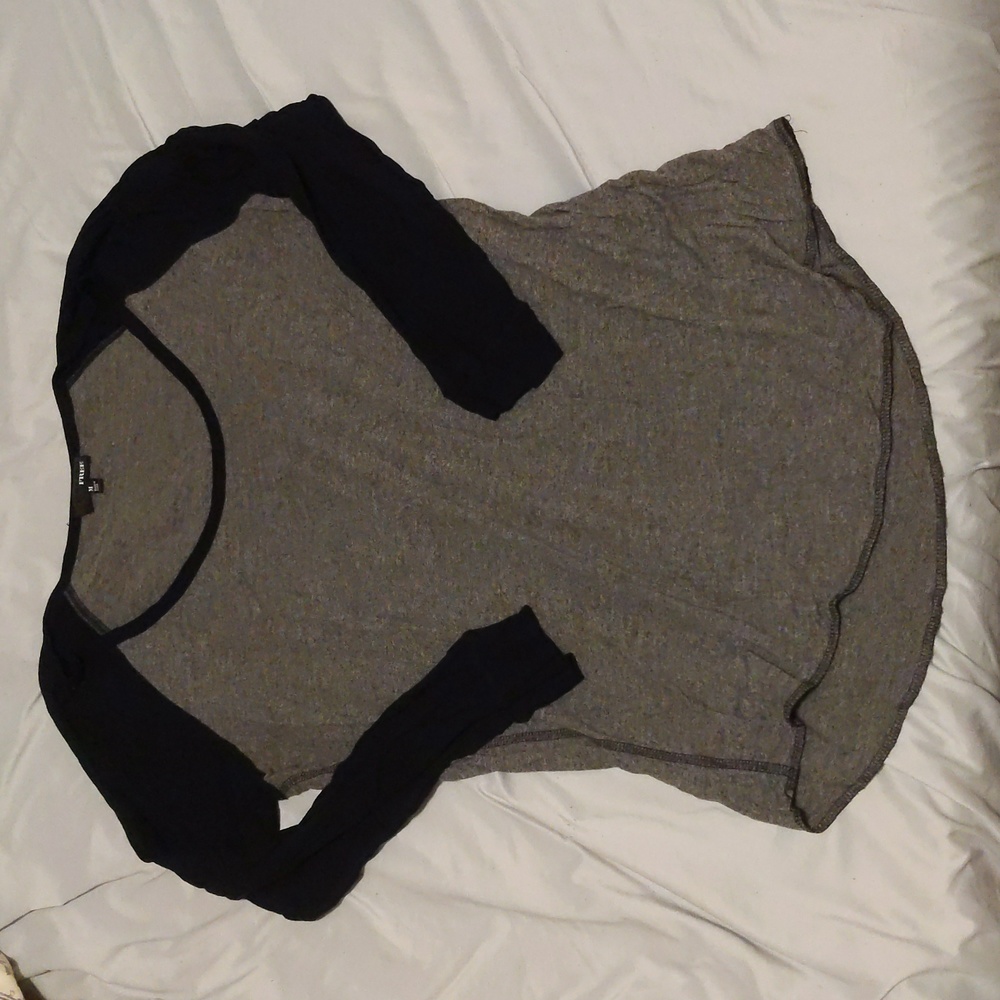 Grey and Black Aritzia Baseball Shirt